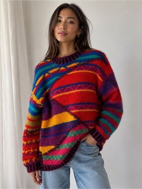 Vintage Knitted by Hand RARE KENJI
Sweater MultiColor Size M